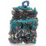 Crochet Felt And Wool Purse With Fabric Button