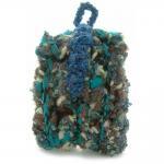 Crochet Felt And Wool Purse With Fabric Button